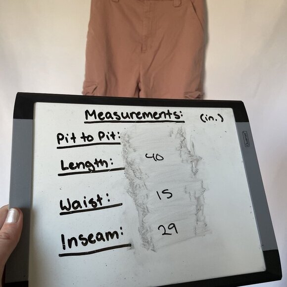 BDG Urban Outfitters Womens Cargo Pants Elastic Cuffs Buttons size L Mauve Pink - Picture 7 of 9